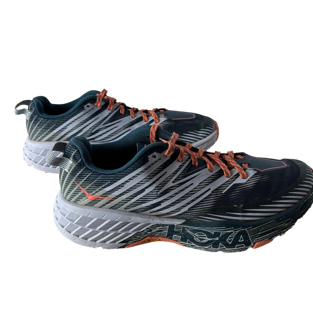 HOKA Speedgoat 4 Vibram‎ Trail Running Shoes Womens 10 Blue Orange